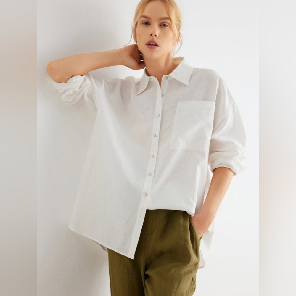 Women's White Button Down Shirt